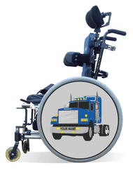 Wheelchair Spoke Guard Covers-Blue Truck