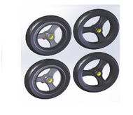 TOPRO Wheels PUR (for IBS) Comfort wheel Soft Complete set of 4 # 814648 - Walking Aid Parts