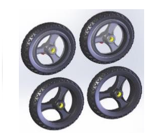 TOPRO Wheels Offroad IBS Complete wheel-set of 4 # 814649 - Walking Aid Parts