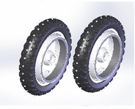 TOPRO OLYMPOS Studded Wheels Pair of rear wheels 814671 - Walking Aid Parts