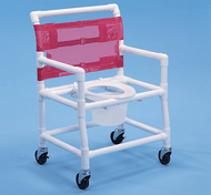 Healthline - 24" Width Shower Chair - Deluxe Elongated Commode Seat w/Bar In Back - SC6014XBP