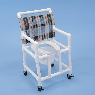 Shower Chair- Deluxe Elongated Open Front Commode Seat- 18 Int Width # SC6043OFP