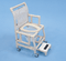 Shower Chair- Deluxe Elongated Commode Seat- 18 Int Width- 12 Qt Pail- Almond Pipe- Sliding Footrest # SC603C12APSF