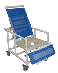 Healthline - Bariatric Reclining Shower Commode Chair, 500 lbs Weight Cap. - CS400W5-VAC-500