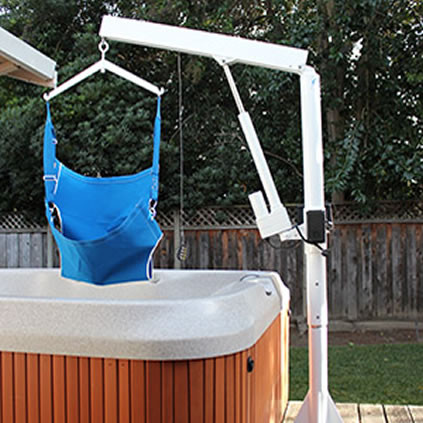 LifeGuard - Power Pool Lift Up - HOME USE - handicap pool lift Power Rotation with Sling #100276