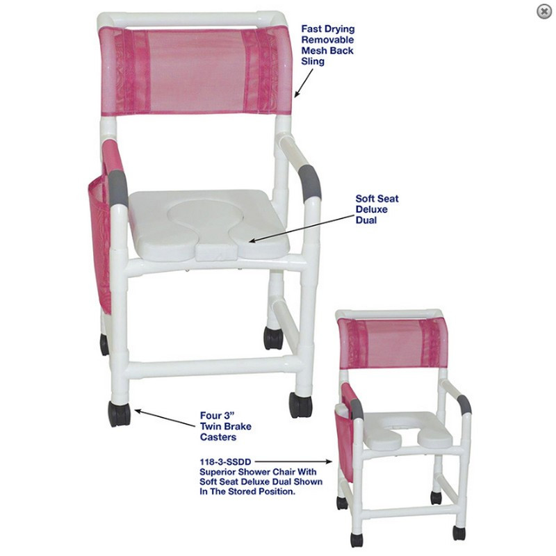 Mesh shower chair online with wheels