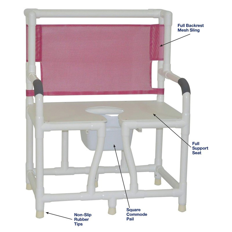 MJM International Bariatric bedside commode 30" internal width full