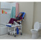 MJM International - Deluxe Shower/Transferchair w/tilt slide, deluxe elongated open front soft seat, and dual drop down armrest - 300 lbs weight capacity - # D118-5-TIS-SLIDE-N - Transfer patients with ease.