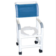 MJM International - Shower chair 15" internal width- for small adult or pediatric needs- 3" twin casters- open front seat- 250 lbs weight capacity - # 115-3TW