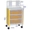 MJM International - Universal isolation cart with 3 slide out drawers- top writing shelf and mounted platform for glove box-internal drawer size: 19.125" W x 14" D x 6.5" H - # 3U3D-ISO - Description