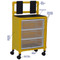 MJM International - Yellow universal isolation cart with 3 slide out drawers- top writing shelf and mounted platform for glove box-internal drawer size: 19.125" W x 14" D x 6.5" H - # Y3U3D-ISO - Description