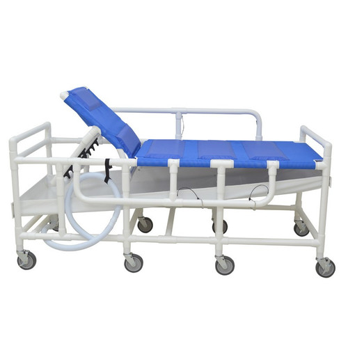 MJM International - Bariatric Shower Gurney with Hard Shell Drain Pan and Duo Sling - 910-B-HS
