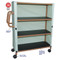 MJM International - Woodtone 3-shelf linen cart with mesh or solid cover- 4" casters- shelf size: 20" x 45"- 125 lbs per shelf--Designer Mesh - # WT345-3C-MTFM - Description