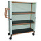 MJM International - Woodtone 3-shelf linen cart with mesh or solid cover- 5" casters- shelf size: 20" x 45"- 125 lbs per shelf - # WT345-3C
