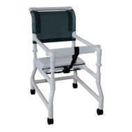 MJM International - Woodtone 18" internal width- 21" internal width base- 3" twin casters- height adjustable- 300 lbs weight capacity - # WT418-3TW - Walker does not come with white PVC. It comes with brown PVC.