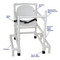 MJM International - Woodtone 19.5" internal width- anti-tip outriggers- 3" twin casters- height adjustable- full support seat- 300 lbs weight capacity - # WT418-OR-3TW-FS - Chair does not come with white PVC. It comes with woodtone (brown) PVC. - Description
