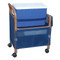 MJM International - Woodtone Hydration / ice cart- with 2 storage shelves- skirt cover / panels- 48 qt ice chest - # WT810-2 - Cart does not come with white PVC, it comes with woodtone (brown) PVC, color shown here on model WT810.