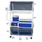 MJM International - Woodtone Hydration / ice cart- 48 quart ice chest- 5 gallon water cooler- with skirt cover panels & canopy standard mesh - # WT831 - Cart does not come with white PVC, it comes with woodtone (brown) PVC. - Description