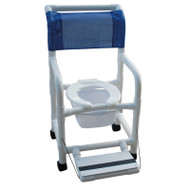 MJM International - Echo Shower chair 18" internal width- 3" twin casters- 10 quart pail- folding footrest- 300 lbs weight capacity - # E118-3TW-SQ-PAIL-FF
