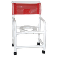 MJM International - Echo Shower chair 22" internal width- 3" twin casters- 300 lbs weight capacity