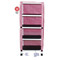 MJM International - Echo 4-shelf mini-linen cart with mesh or solid vinyl cover- shelf size 20" x 25"- 60 lbs per shelf - # E325-4C - Description