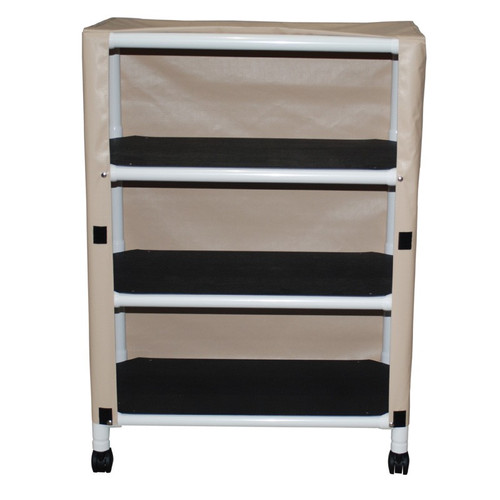MJM International - Echo 3-shelf utility / linen cart with mesh or solid vinyl cover- shelf size 20" x 32"- 75 lbs per shelf - # E332-3C
