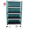 MJM International - Echo 4-shelf utility / linen cart with mesh or solid vinyl cover- shelf size 20" x 32"- 75 lbs per shelf - # E332-4C - Description