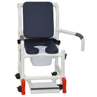MJM International - Shower Chair 18" - # 118-3-SSDE-CBP-AB-DDA-SF-SQ-PAIL-BB-AT - Shown here in admiral blue.