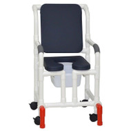 MJM International - Shower Chair 18" - # 118-3-SSDE-CBP-AB-OF-SQ-PAIL-AT - Shown here in admiral blue.
