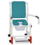 MJM International - Shower Chair 18" - # 118-3-SSDE-CBP-OB-DDA-SF-SQ-PAIL-AT - Shown here in ocean blue.