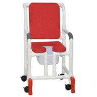 MJM International - Shower Chair 18" - # 118-3-SSDE-CBP-RD-OF-SQ-PAIL-AT - Shown here in red.