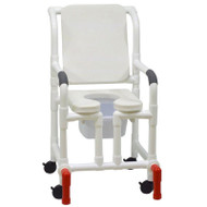 MJM International - Shower Chair 18" - # 118-3-SSDE-CBP-WH-OF-SQ-PAIL-AT