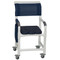 MJM International - Shower Chair 18" - # 118-3TL-SSDD-AB-DKBL-DM - Dual Usage Seat