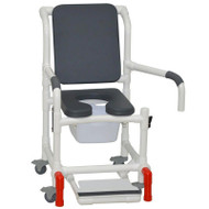 MJM International - Shower Chair 18" - # 118-3TL-SSDE-CBP-PI-DDA-SF-SQ-PAIL-AT - Shown here in palm island.