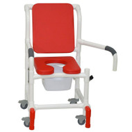 MJM International - Shower Chair 18" - # 118-3TL-SSDE-CBP-RD-DDA-SQ-PAIL-AT - Shown here in red.