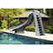 SR Smith - TurboTwister Pool Slide - Left Turn - Gray Granite - 688-209-58224 - Installed at a pool