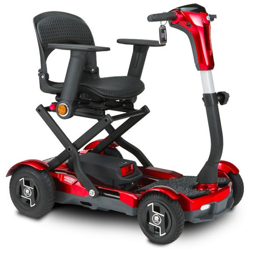 EV Rider - Teqno S26 Transportable/Foldable Mobility Scooter - Red - Armrests not included