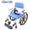 Healthline - EZee Life 18" 4-Way Seat Aluminum Shower Commode Chair W/24" Wheels (Non-Tilt) - 180-4W-24 - w/logo