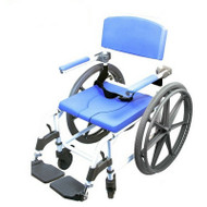 Healthline - EZee Life 18" 4-Way Seat Aluminum Shower Commode Chair W/24" Wheels (Non-Tilt) - 180-4W-24