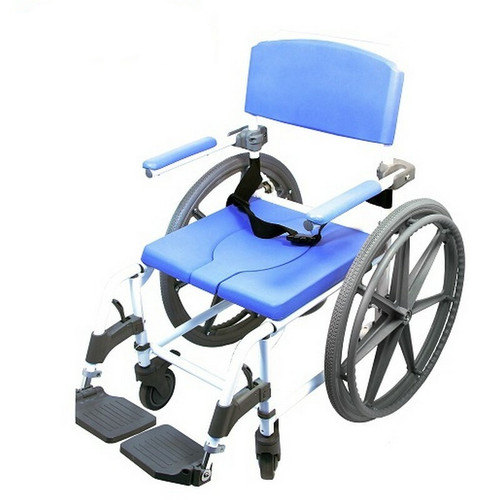 Healthline - EZee Life 18" 4-Way Seat Aluminum Shower Commode Chair W/24" Wheels (Non-Tilt) - 180-4W-24