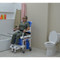 MJM Intl - Dual Shower/Transferchair W/Flat Stock Seat, 300 lbs Weight Cap. - D118-5-AF-SLIDE-N - Creates a safe environment for toileting and bathing.