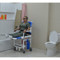 MJM Intl - Dual Shower/Transferchair W/Flat Stock Seat, 300 lbs Weight Cap. - D118-5-AF-SLIDE-N - Transfer patients with ease.