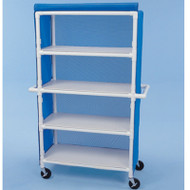 Healthline - Linen Cart w/Cover, 42" x 20" Shelf, 4 Shelves - LC424W5