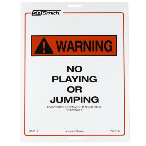 SR Smith - Sign "No Jumping From Lift" ML300 # 900-5100A