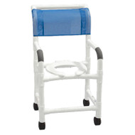 MJM Intl - Knocked Down Shower Chair, 18" Internal Width, 3" Twin Casters, 300 lbs Weight Cap. - 118-3-KDE