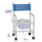 MJM Intl - Folding Shower Chair w/Square Pail, 3" Twin Casters, 200 lbs Weight Cap. - 118-3-FD-SQ-Pail - Description