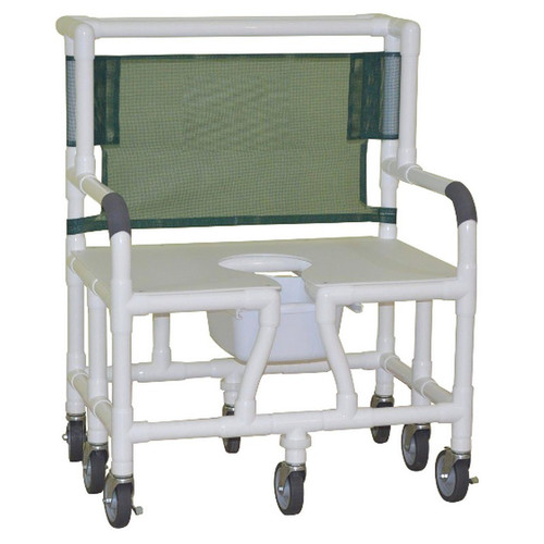 MJM Intl - Bariatric Shower Chair, 30" Int. Width, (8 Heavy Duty Casters 5" x 1.25"), 10 Qt. Pail, 900 lbs Weight Cap. - 130-5HD-DB