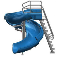 SR Smith - Vortex Pool Slide - Half Tube & Ladder - Blue - 695-209-13
