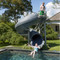SR Smith - Vortex Pool Slide - Half Tube & Stairs - Gray Granite - 695-209-324 - Shown here in granite gray with full tube and stairs.