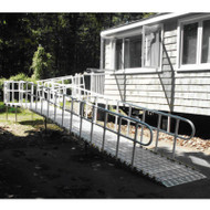 Roll-A-Ramp - Modular Ramp System 26" x 7', Loop Ends Handrail on one Side - M26-7-1L